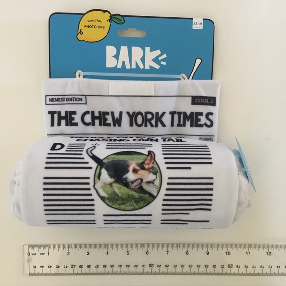 NEW Dog Toy Fluff Squeak Crinkle Sounds “Chew York Times” Beagle Headline | Bark - Picture 7 of 7